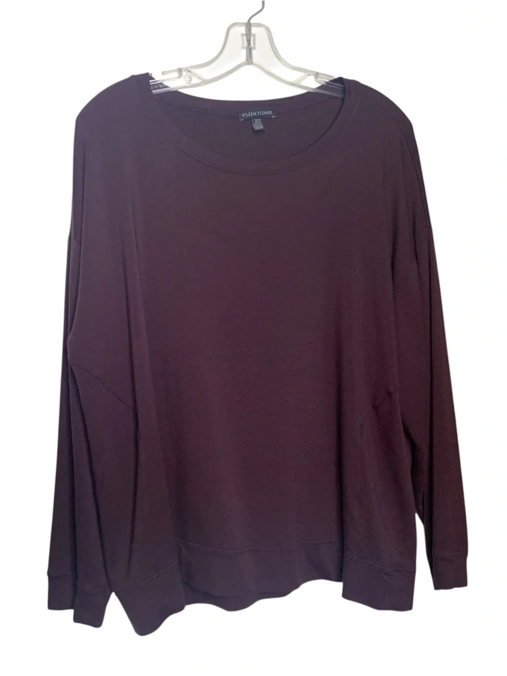 Eileen Fisher 3PC Lounge Set L Silk Cashmere Cardigan Tencel Pant/Top Brown Plum